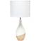 Simple Designs Strikers 19"H White and Light Wood Accent Table Lamp