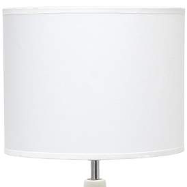 Image3 of Simple Designs Strikers 19"H White and Light Wood Accent Table Lamp more views