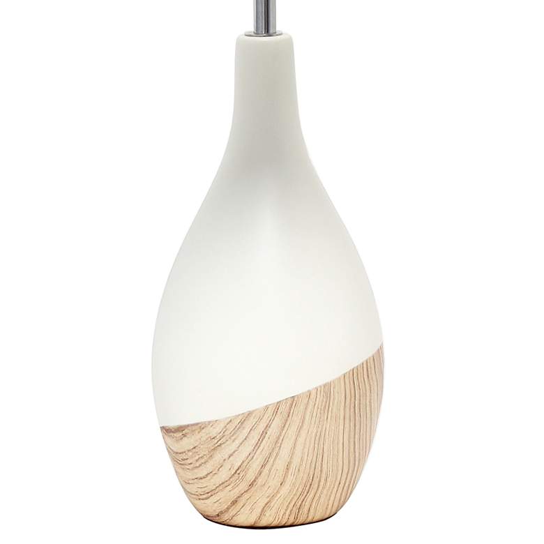 Image 4 Simple Designs Strikers 19"H White and Light Wood Accent Table Lamp more views