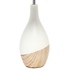 Image4 of Simple Designs Strikers 19"H White and Light Wood Accent Table Lamp more views
