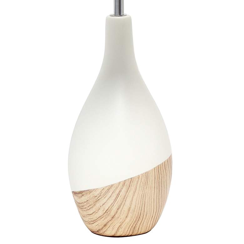 Image 4 Simple Designs Strikers 19"H White and Light Wood Accent Table Lamp more views