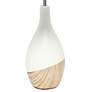 Simple Designs Strikers 19"H White and Light Wood Accent Table Lamp