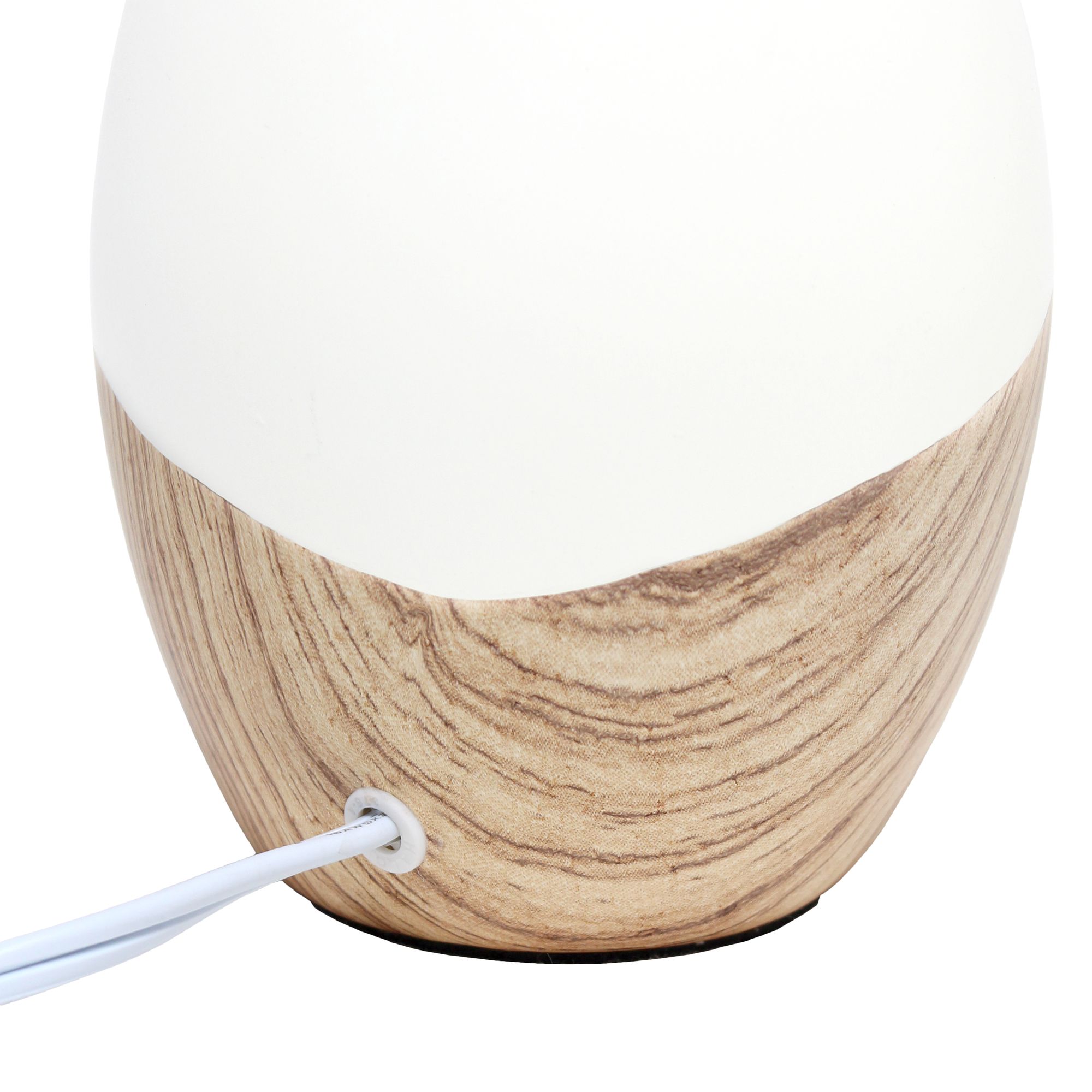 Simple Designs Strikers 19"H White and Light Wood Accent Table Lamp