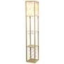 Simple Designs Tan Etagere Floor Lamp with Storage and Shelf