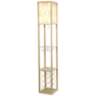 Simple Designs Tan Etagere Floor Lamp with Storage and Shelf
