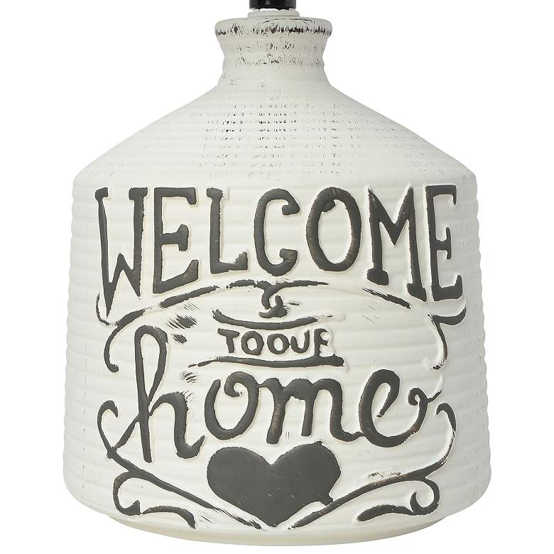 Image 7 Simple Designs Welcome Home 13 3/4"H White Accent Table Lamp more views