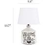 Simple Designs Welcome Home 13 3/4"H White Accent Table Lamp
