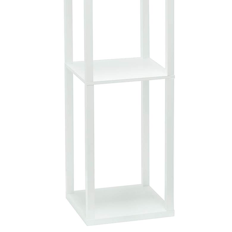 Image 4 Simple Designs White 3-Self Etagere Floor Lamp with USB Ports and Outlet more views