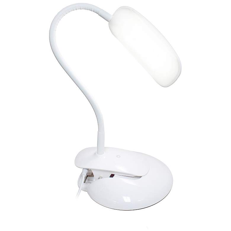 Simple Designs White Adjustable LED Rounded Clip Light more views