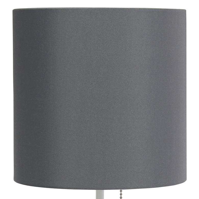 Image 3 Simple Designs White and Gray Metal Table Lamp with Organizer and USB Port more views
