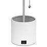 Simple Designs White and Gray Metal Table Lamp with Organizer and USB Port
