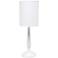 Simple Designs White Candlestick Ceramic Accent Table Lamp
