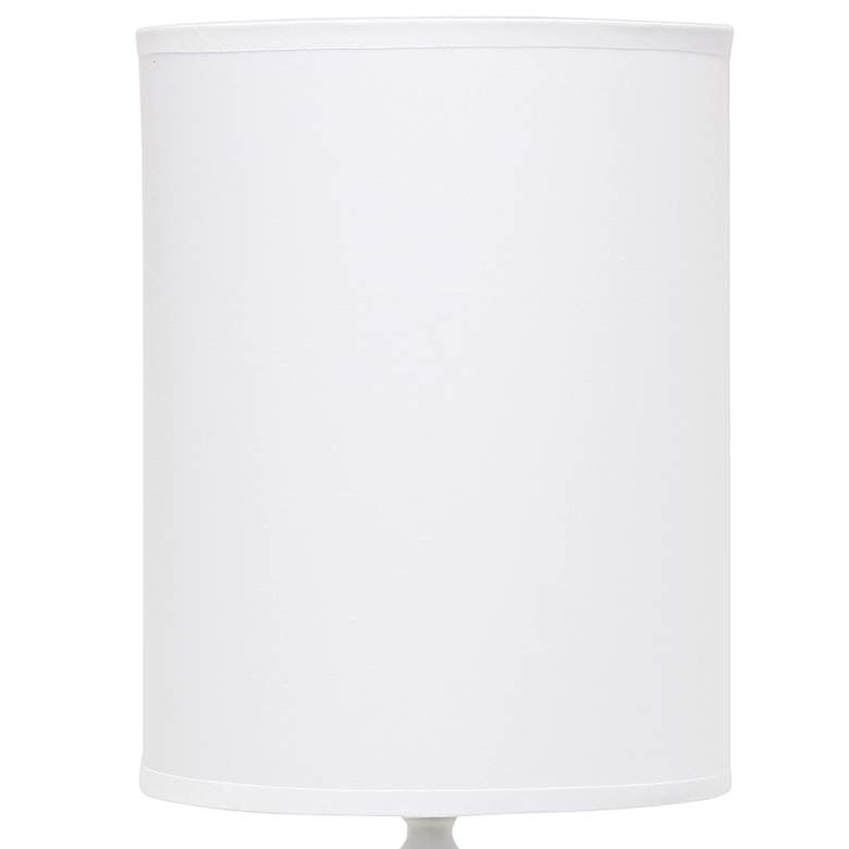 Image 3 Simple Designs White Candlestick Ceramic Accent Table Lamp more views