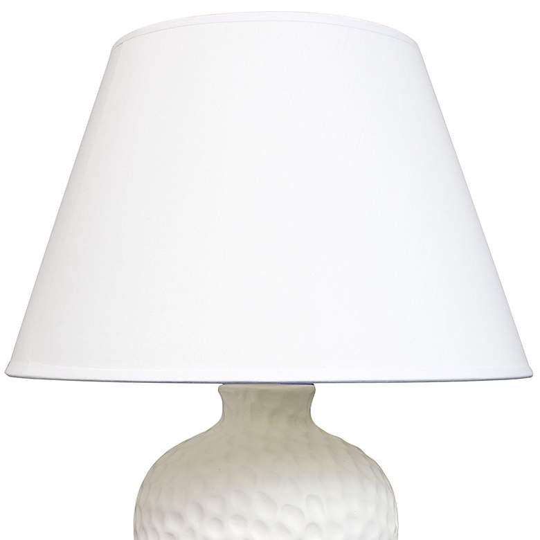 Image 2 Simple Designs White Curvy Stucco Ceramic Table Lamp more views