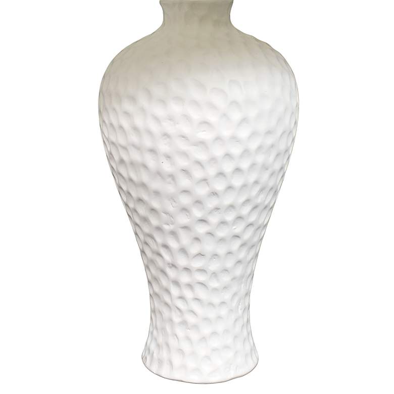 Image 3 Simple Designs White Curvy Stucco Ceramic Table Lamp more views