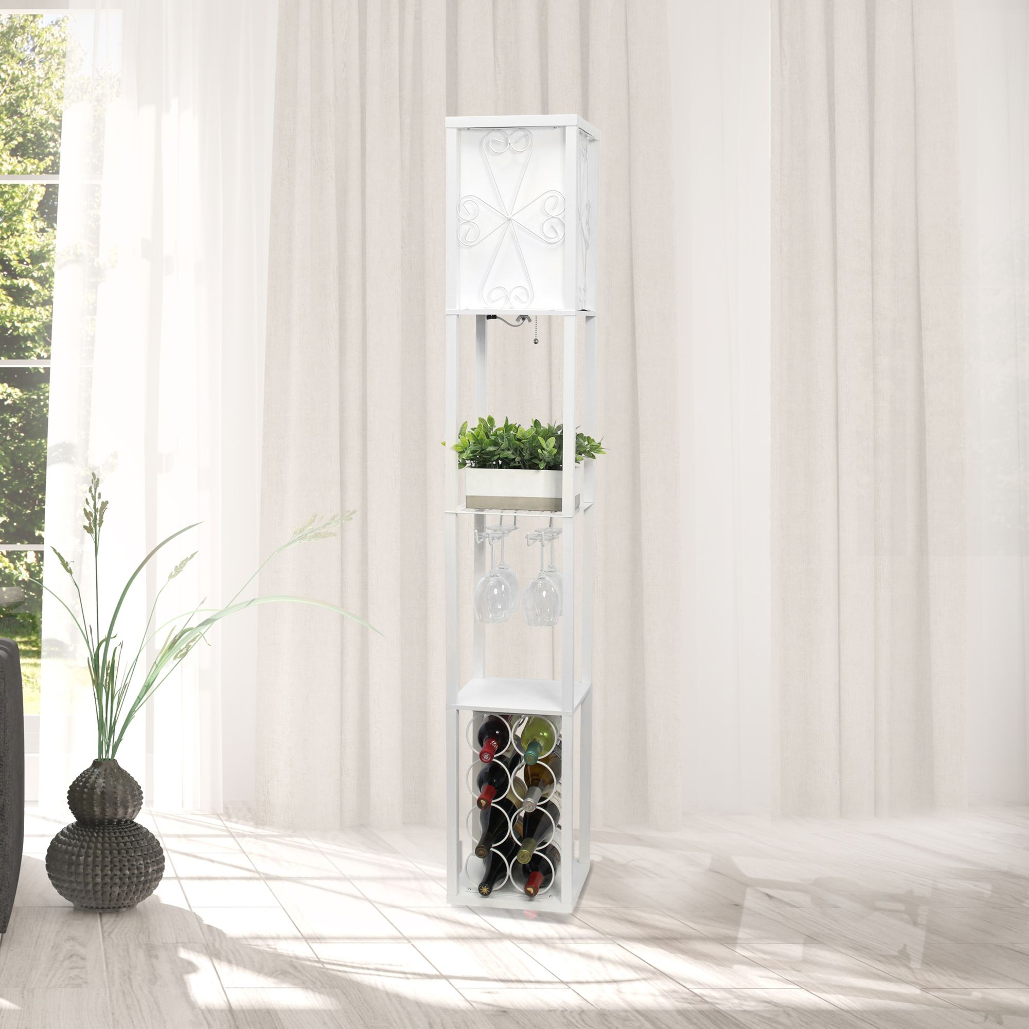 white column floor lamp