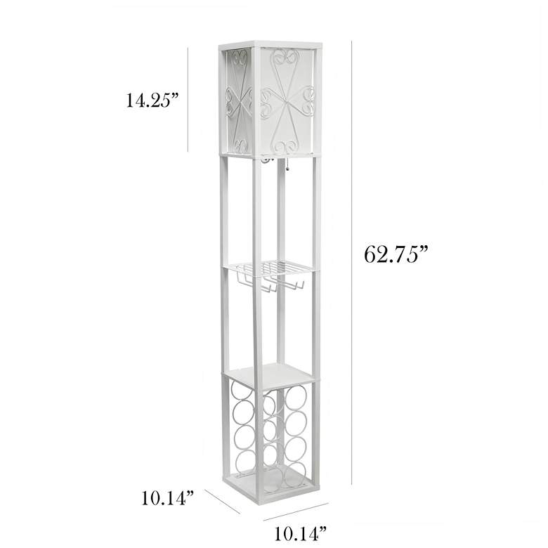 Image 4 Simple Designs White Etagere Floor Lamp w/ Storage and Shelf more views