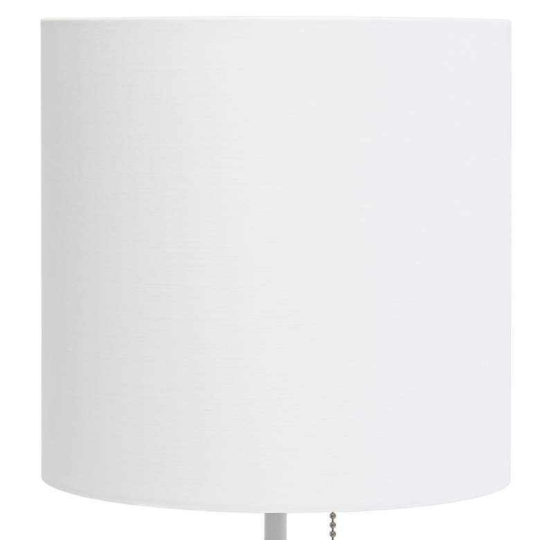 Image 3 Simple Designs White Hammered Metal Table Lamp with Organizer and USB Port more views
