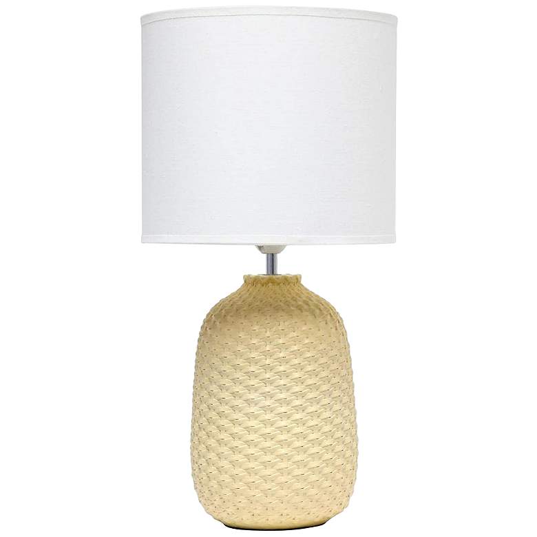 Image 2 Simple Designs Yellow Ceramic Accent Table Desk Lamp