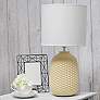 Simple Designs Yellow Ceramic Accent Table Desk Lamp