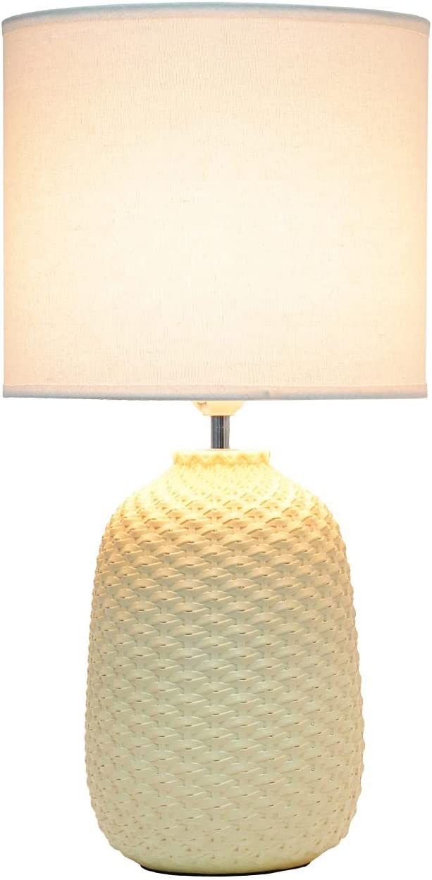 Simple Designs Yellow Ceramic Accent Table Desk Lamp