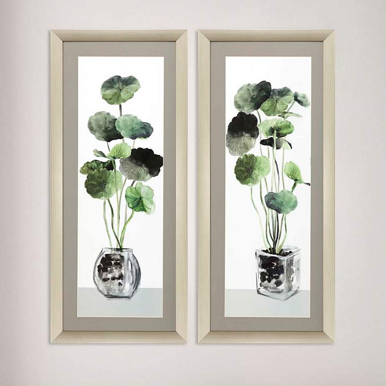 Image 2 Simple Glass 43" High 2-Piece Giclee Framed Wall Art Set