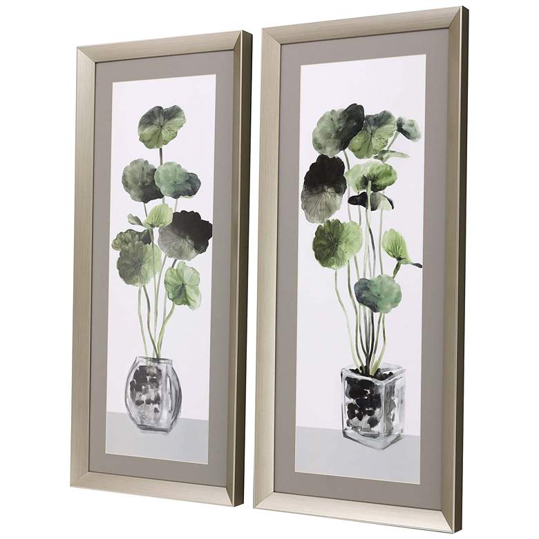 Image 5 Simple Glass 43" High 2-Piece Giclee Framed Wall Art Set more views