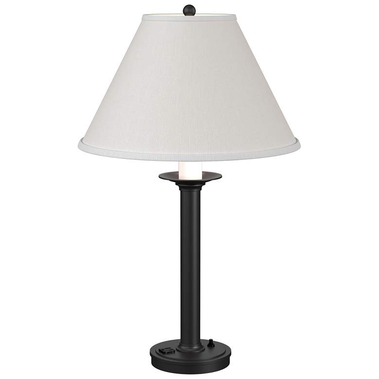 Image 1 Simple Lines 27" High Black Table Lamp With Natural Anna Shade