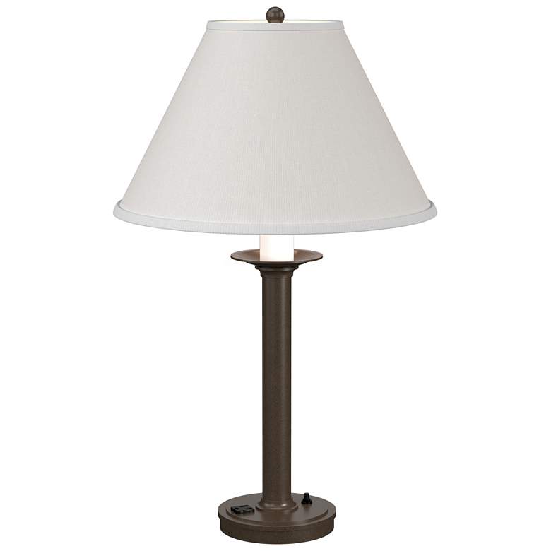Image 1 Simple Lines 27" High Bronze Table Lamp With Natural Anna Shade