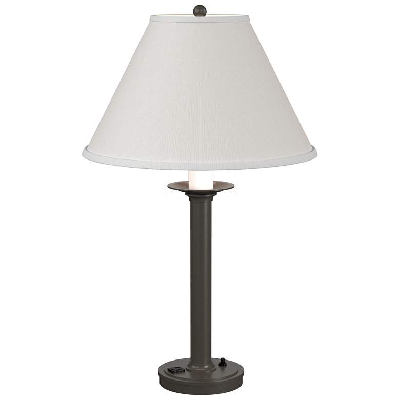 Image 1 Simple Lines 27" High Dark Smoke Table Lamp With Natural Anna Shade