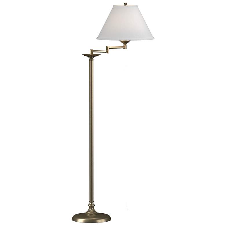 Image 1 Simple Lines 56" Anna Shade Soft Gold Swing Arm Floor Lamp