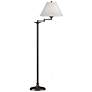 Simple Lines 56"H Oil Rubbed Bronze Swing Arm Floor Lamp w/ Anna Shade