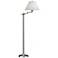 Simple Lines 56"H Sterling Swing Arm Floor Lamp w/ Natural Anna Shade