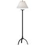 Simple Lines 58" High Black Floor Lamp With Natural Anna Shade
