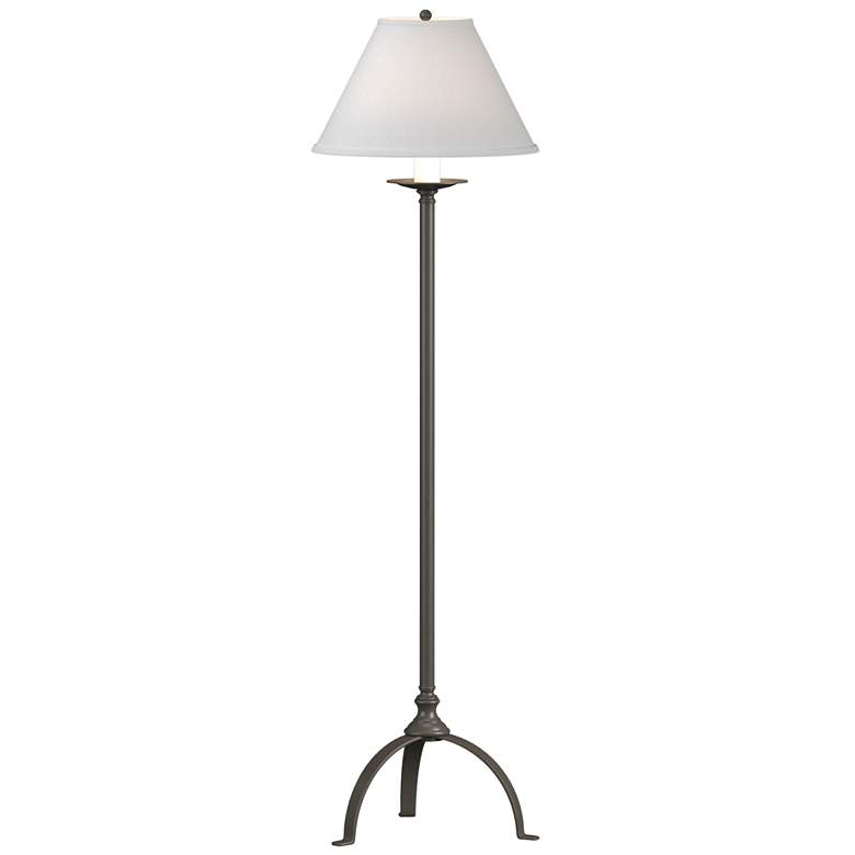 Image 1 Simple Lines 58" High Dark Smoke Floor Lamp With Natural Anna Shade