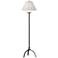 Simple Lines 58" High Dark Smoke Floor Lamp With Natural Anna Shade