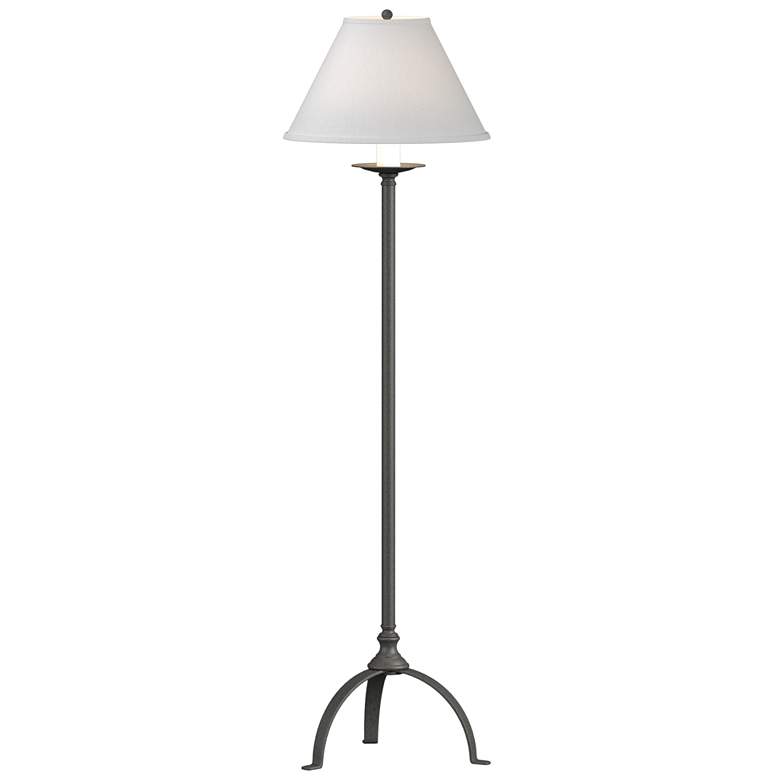 Image 1 Simple Lines 58 inch High Natural Iron Floor Lamp With Natural Anna Shade