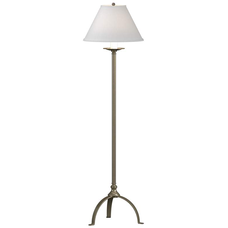 Image 1 Simple Lines 58 inch High Soft Gold Floor Lamp With Natural Anna Shade