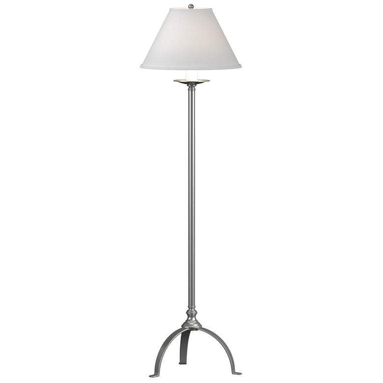 Image 1 Simple Lines 58 inchH Vintage Platinum Floor Lamp With Natural Anna Shade