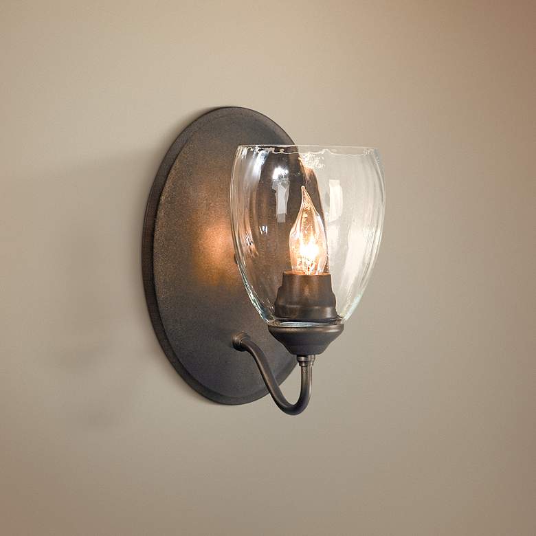 Image 1 Simple Lines Collection Water Glass 8 3/4" High Wall Sconce