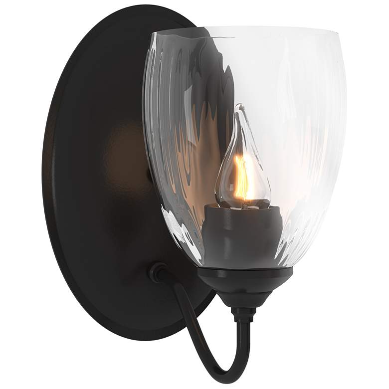 Image 1 Simple Lines Sconce - Black Finish - Water Glass