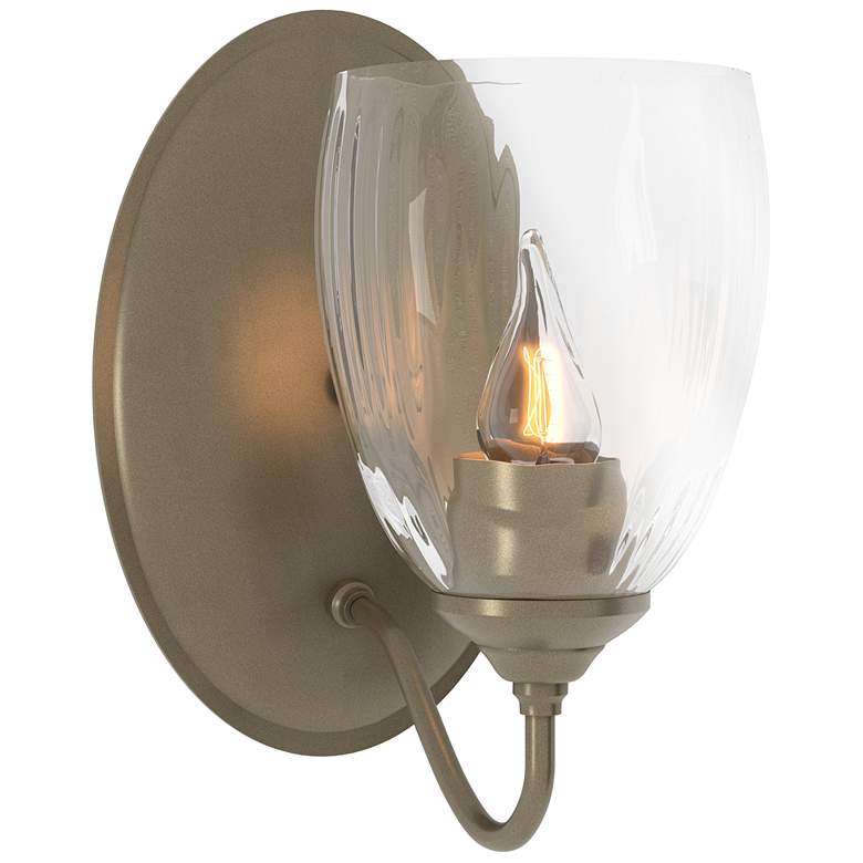 Image 1 Simple Lines Sconce - Soft Gold Finish - Water Glass