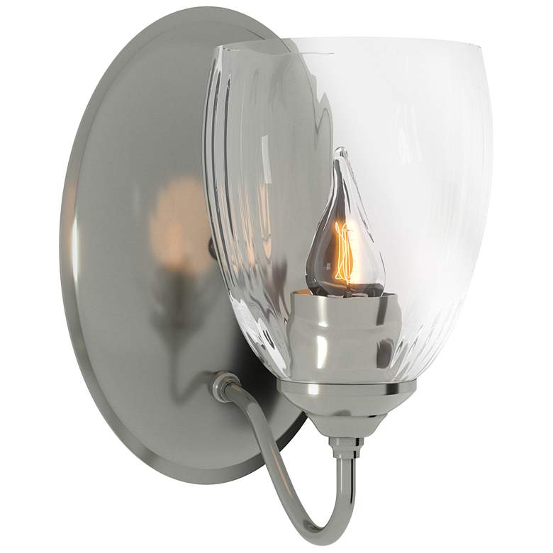Image 1 Simple Lines Sconce - Sterling Finish - Water Glass