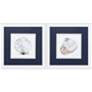 Simple Shells 11"W x 11"H Framed Art Set of 2