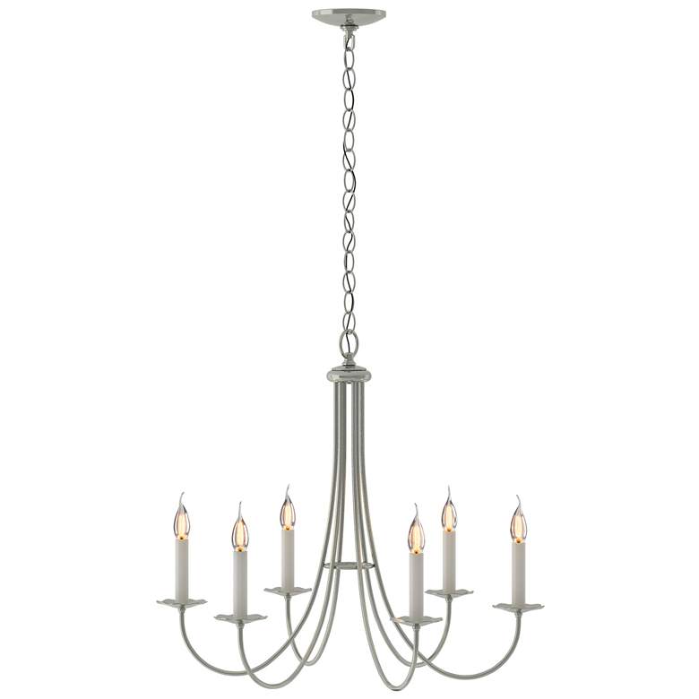 Image 1 Simple Sweep 6 Arm Chandelier - Sterling Finish
