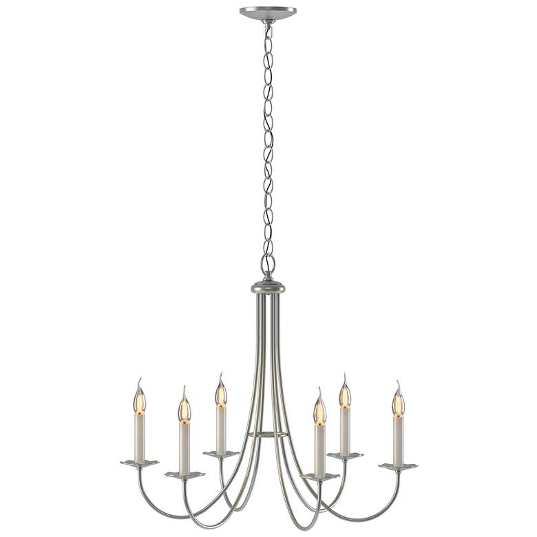 Image 1 Simple Sweep 6 Arm Chandelier - Vintage Platinum Finish