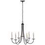 Simple Sweep Oil Rubbed Bronze 6 Arm Chandelier With