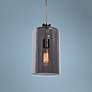 Simplicite 7" Wide Black Nickel and Glass LED Mini Pendant
