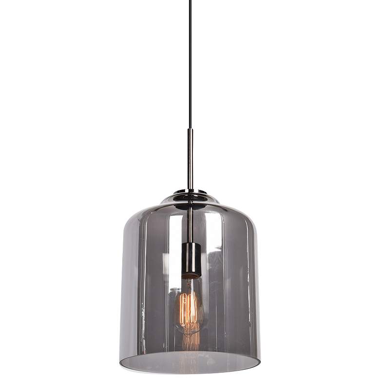 Image 1 Simplicite 9 1/2" Wide Black Chrome Mini Pendant