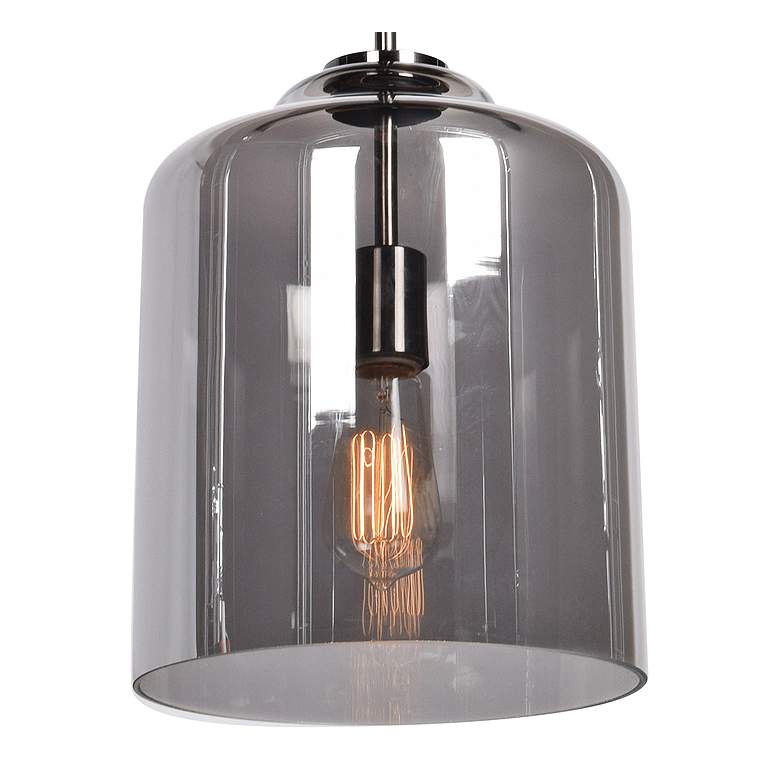 Simplicite 9 1/2&quot;W Black Nickel and Glass LED Mini Pendant more views